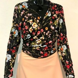 Beautiful Floral Wrap Top Ready to Ship for Xmas